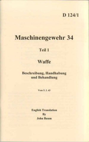 Mg34 Operators manual WW2