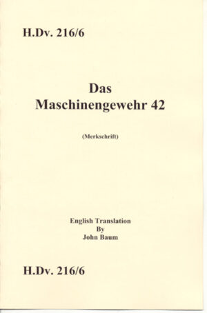 MG-42 Operators Manual H.Dv. 216/6