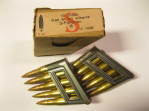 10 rounds of 8x56R ammo in two Waffen proofed stripper clips