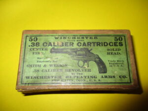 .38 Winchester old box with 13 rounds